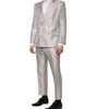 Dolce & Gabbana Light Gray Jacquard Silk Dotted 2 Piece Suit