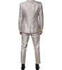Dolce & Gabbana Light Gray Jacquard Silk Dotted 2 Piece Suit