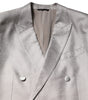 Dolce & Gabbana Light Gray Jacquard Silk Dotted 2 Piece Suit