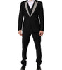 Dolce & Gabbana Black MARTINI Crystal Embellished 3 Pc Suit