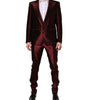 Dolce & Gabbana Bordeaux Silk 2 Piece Single Breasted Suit