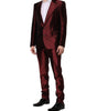 Dolce & Gabbana Bordeaux Silk 2 Piece Single Breasted Suit