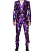 Costume 3 pièces Dolce & Gabbana en soie violette à imprimé animal