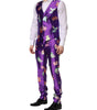 Costume 3 pièces Dolce & Gabbana en soie violette à imprimé animal