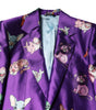 Costume 3 pièces Dolce & Gabbana en soie violette à imprimé animal