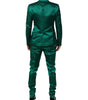 Dolce & Gabbana Green Silk 3 Piece Single Breasted Suit