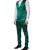 Dolce & Gabbana Green Silk 3 Piece Single Breasted Suit