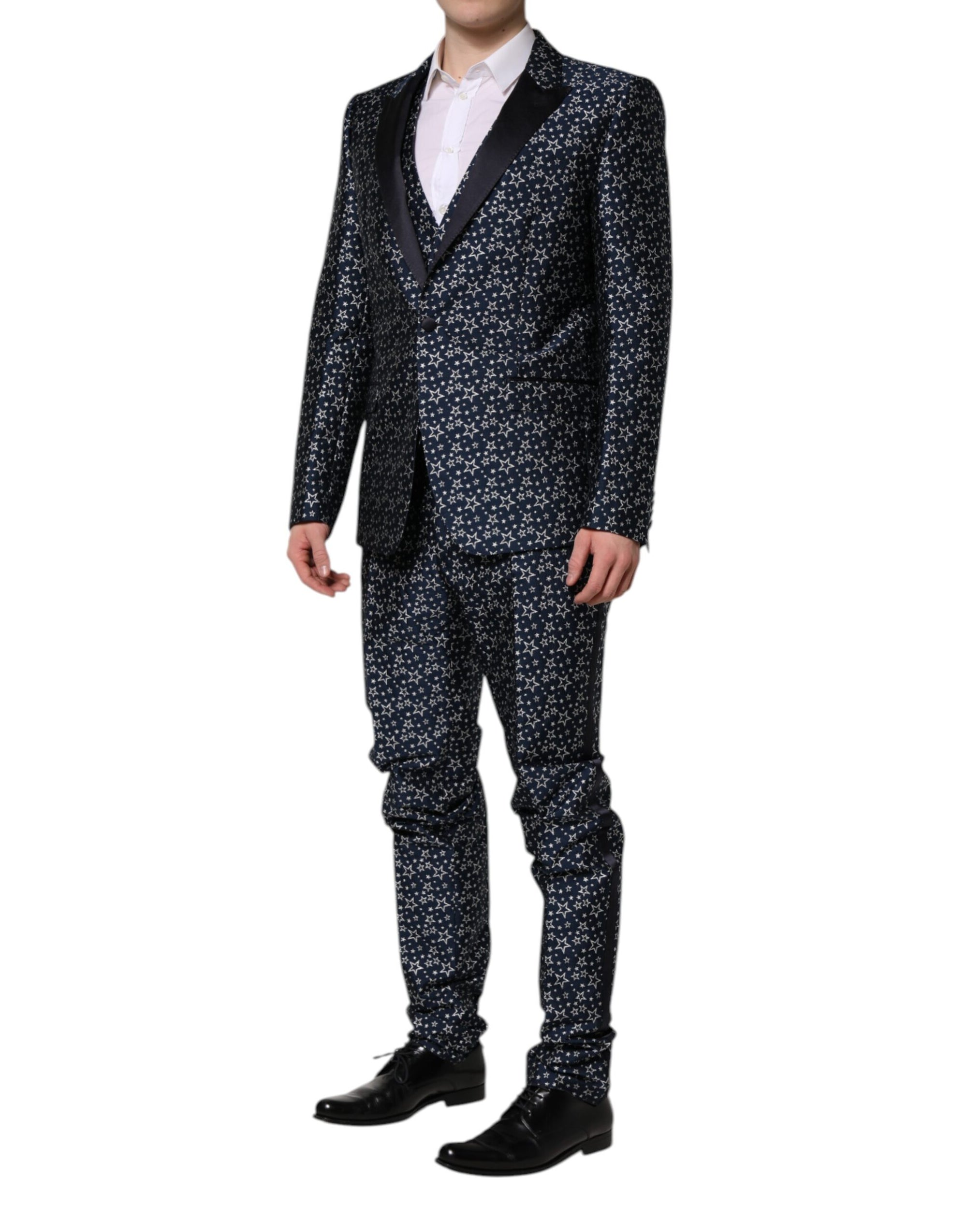 Costume 3 pièces Dolce & Gabbana bleu MARTINI Star Jacquard