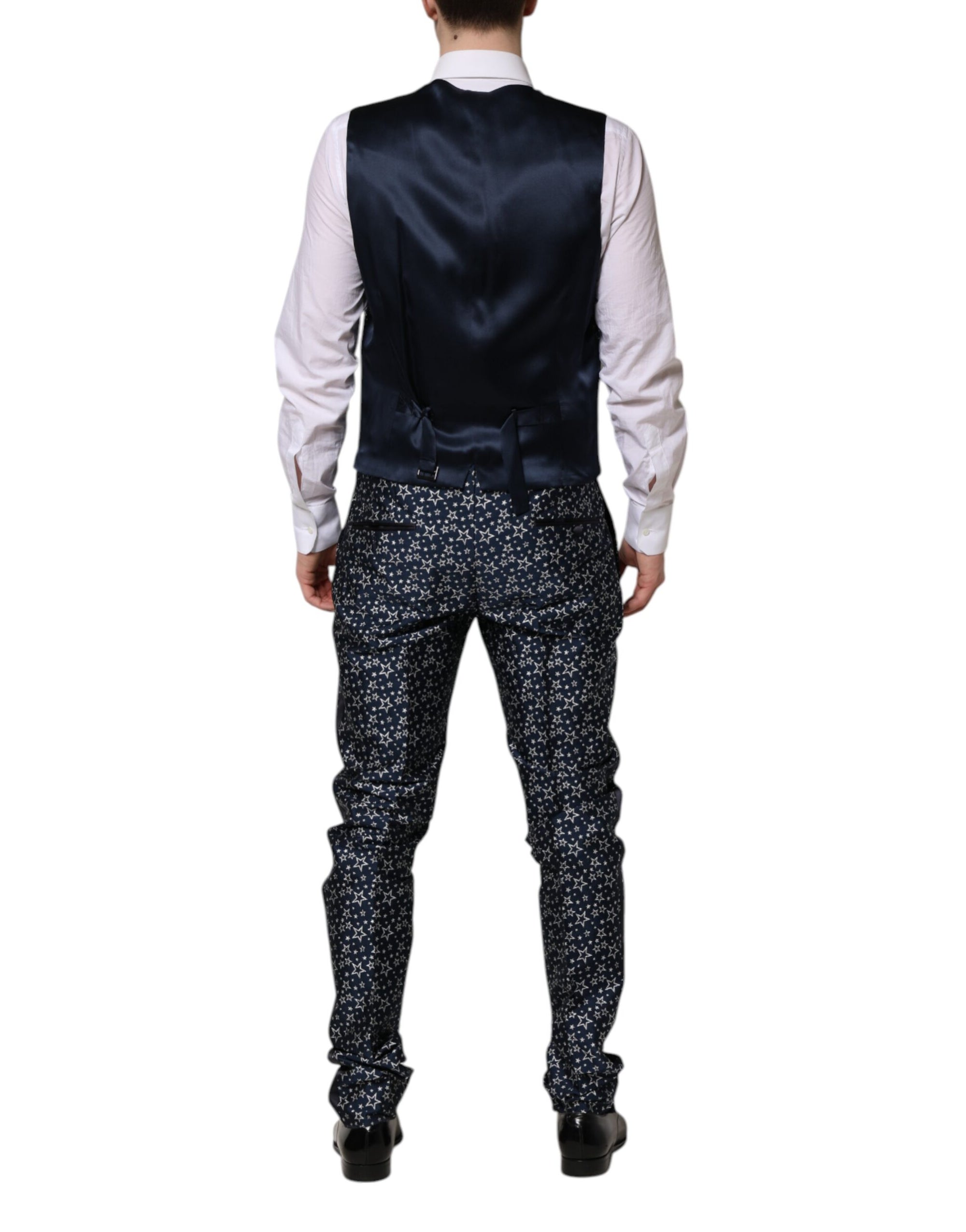 Costume 3 pièces Dolce & Gabbana bleu MARTINI Star Jacquard