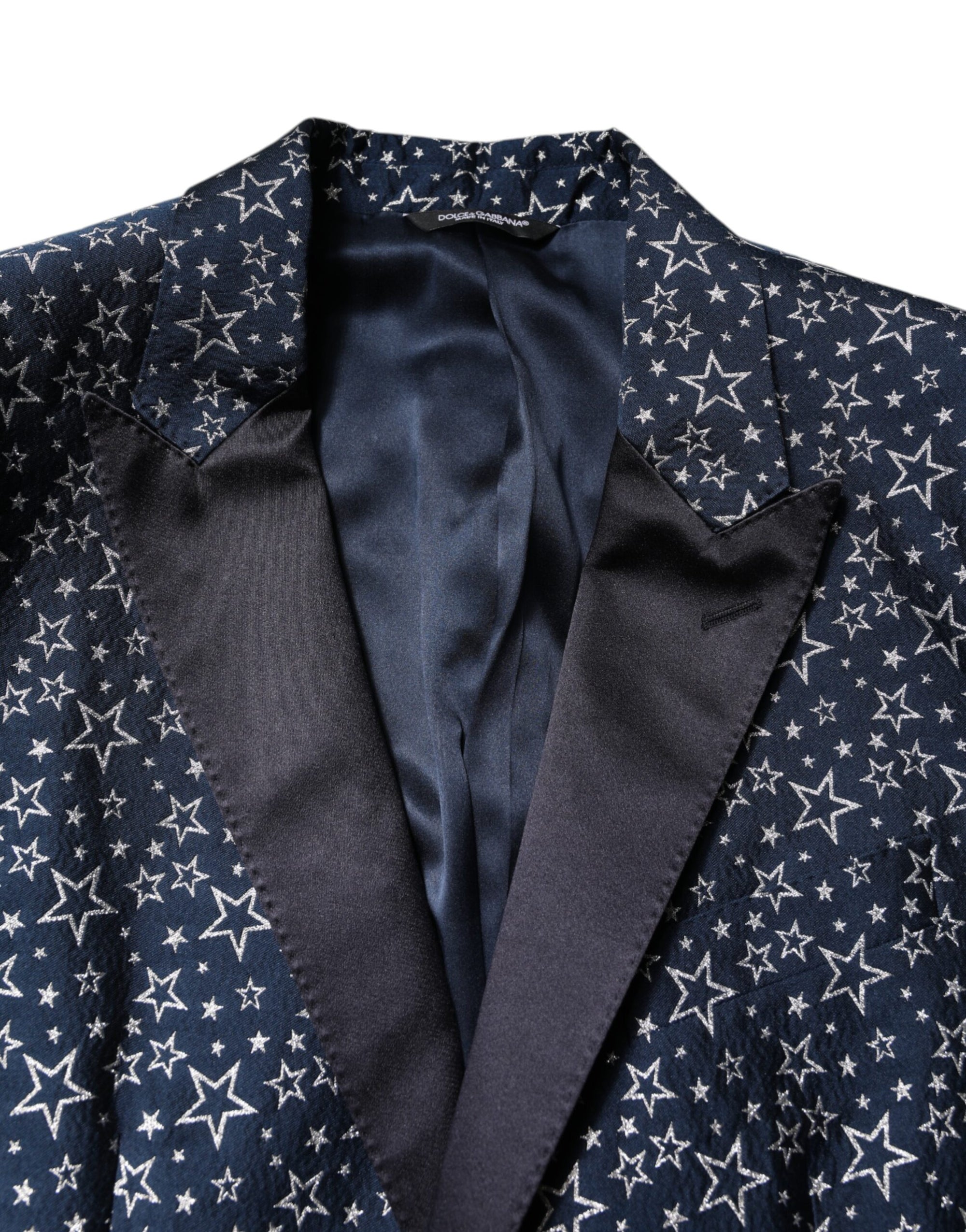 Costume 3 pièces Dolce & Gabbana bleu MARTINI Star Jacquard