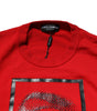Dolce & Gabbana Red Eye Print Crew Neck Men Pullover Sweater