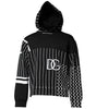 Dolce & Gabbana Black White Stripe Hooded Sweatshirt Sweater