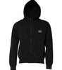 Dolce &amp; Gabbana Black Logo Full Zip Hooded Men Sweatshirt Sweater