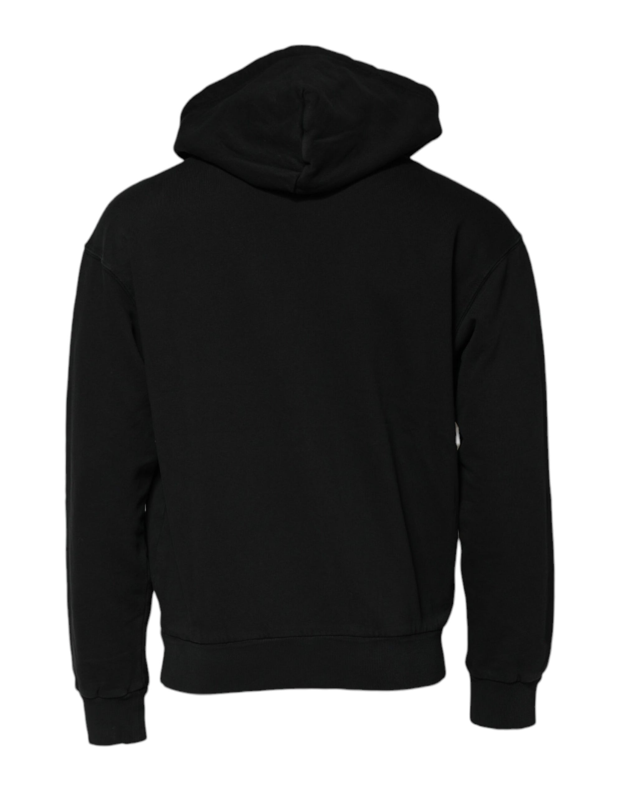 Dolce &amp; Gabbana Black Logo Full Zip Hooded Men Sweatshirt Sweater