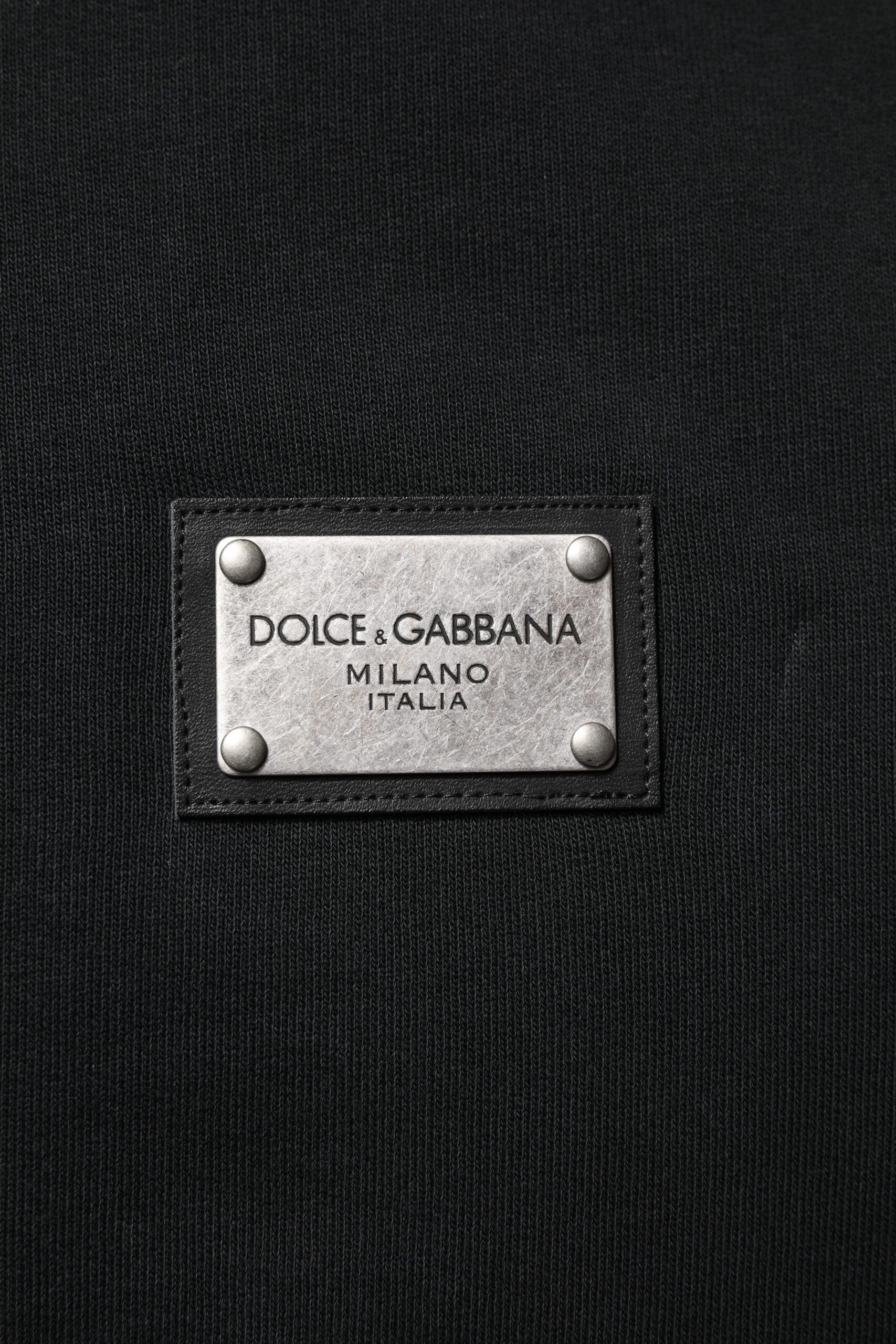 Dolce &amp; Gabbana Black Logo Full Zip Hooded Men Sweatshirt Sweater