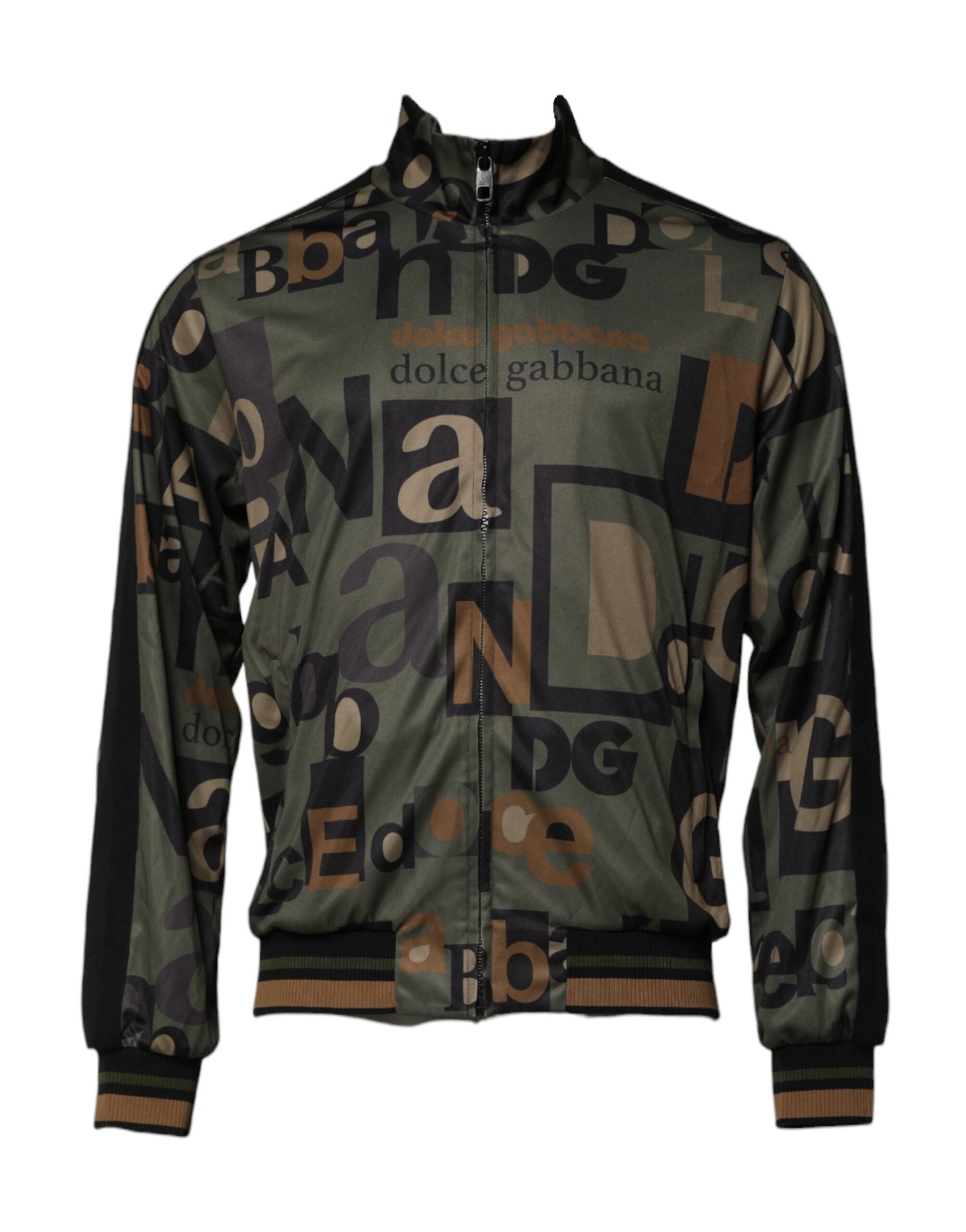 Dolce &amp; Gabbana Multicolor Logo Full Zip Men Bomber Sweater