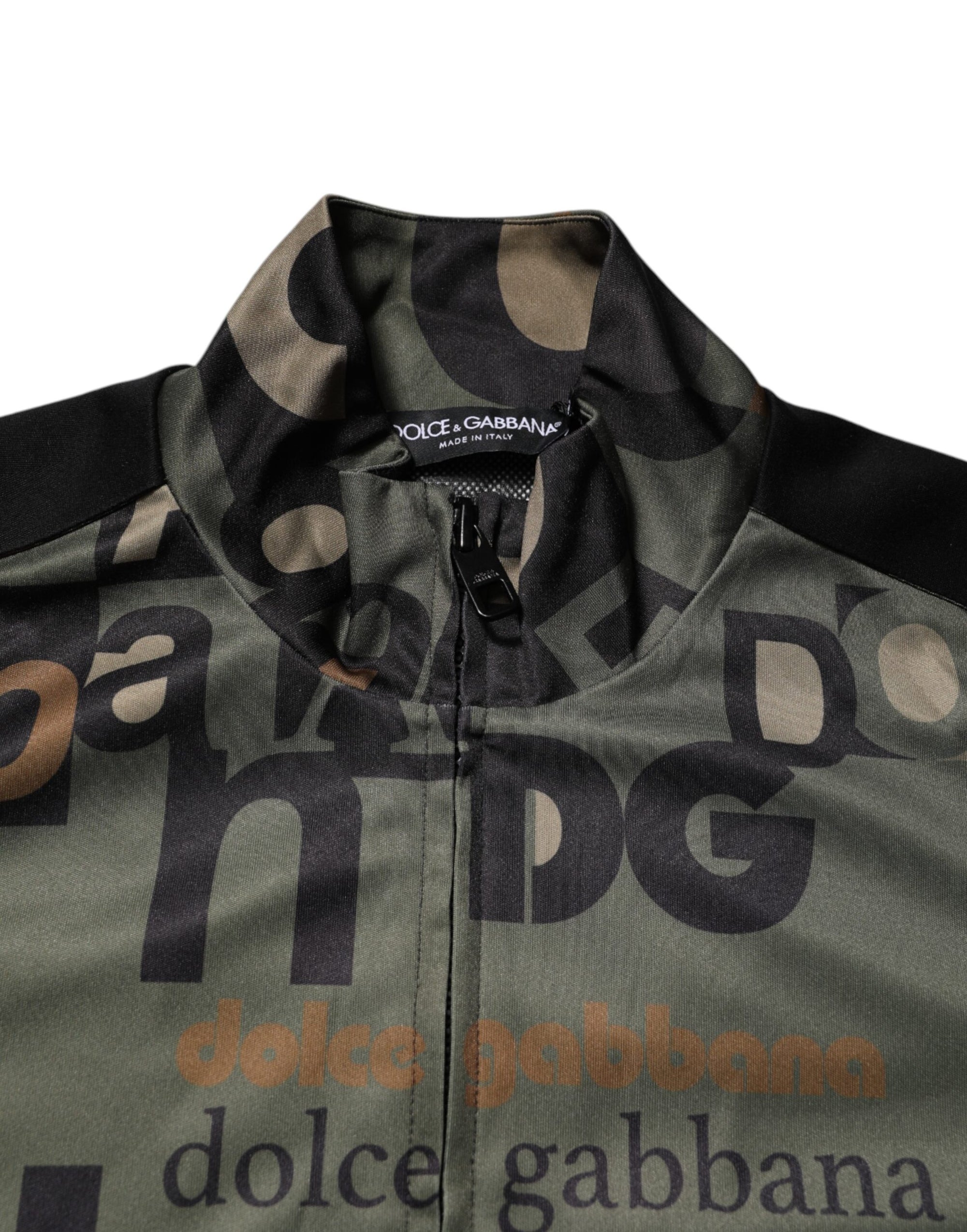 Dolce &amp; Gabbana Multicolor Logo Full Zip Men Bomber Sweater