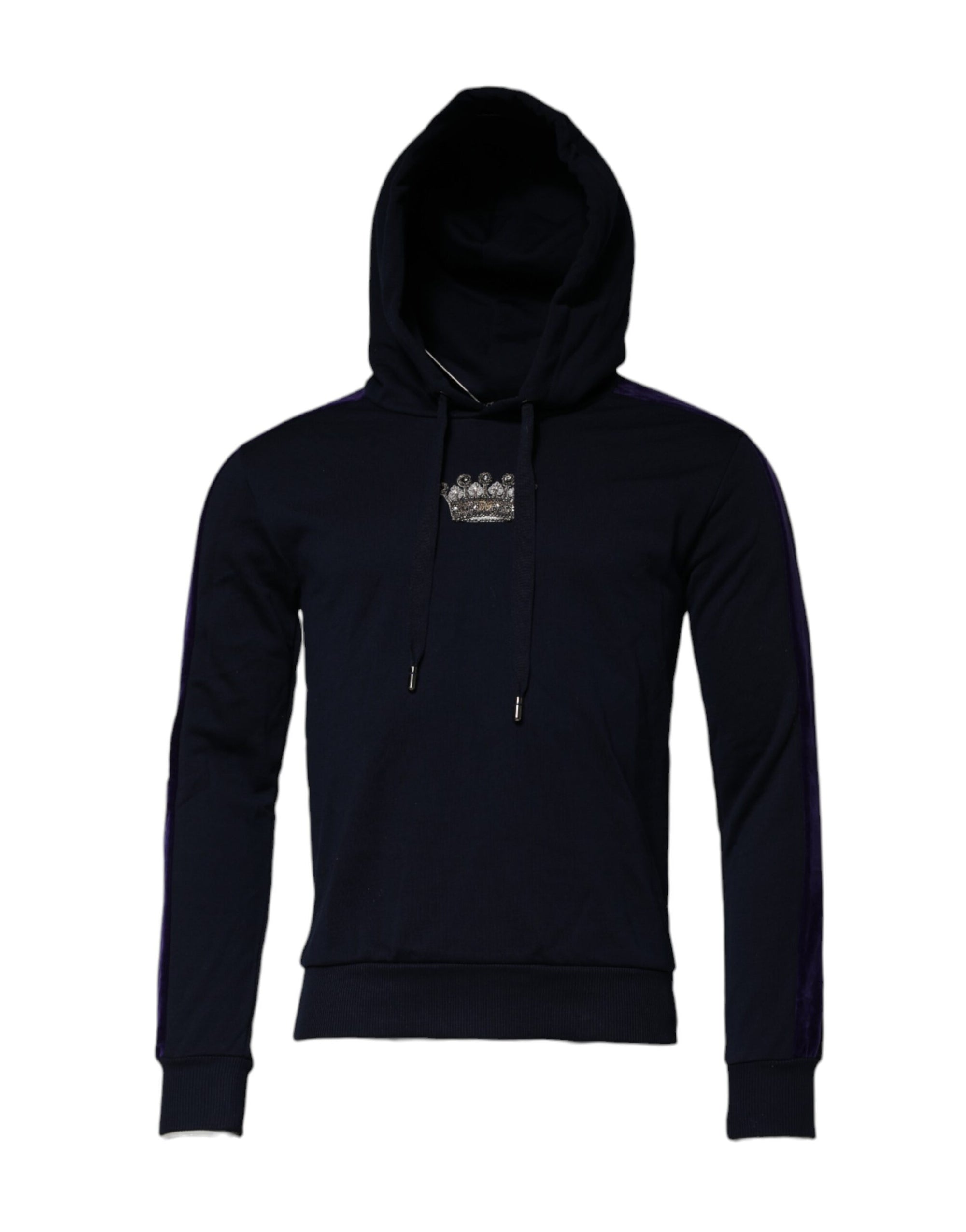 Dolce &amp; Gabbana Black Crown Cotton Hooded Sweatshirt Sweater