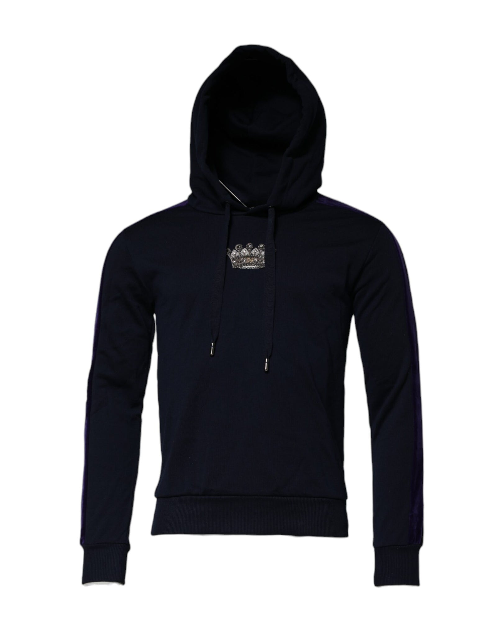 Dolce &amp; Gabbana Black Crown Cotton Hooded Sweatshirt Sweater