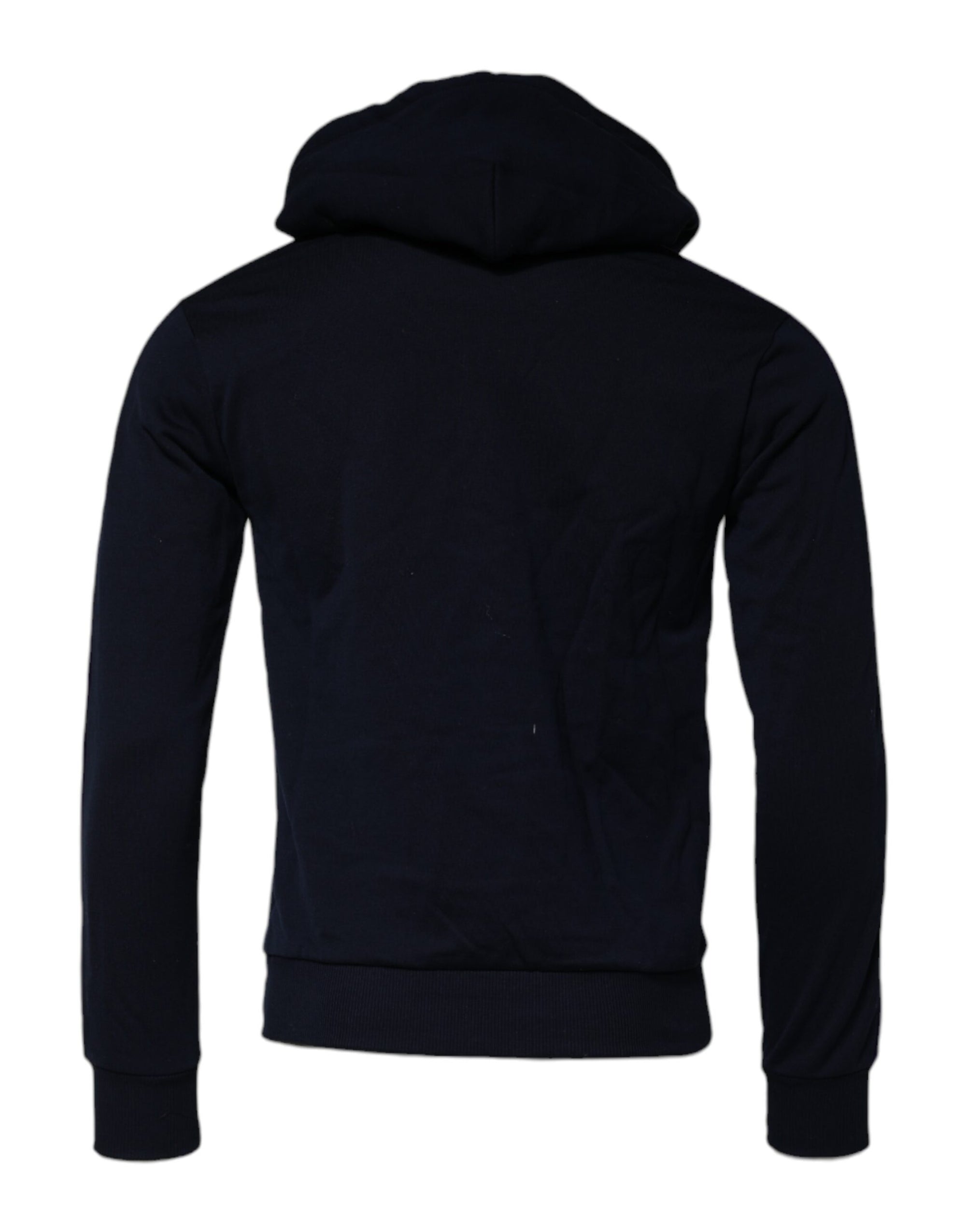 Dolce &amp; Gabbana Black Crown Cotton Hooded Sweatshirt Sweater