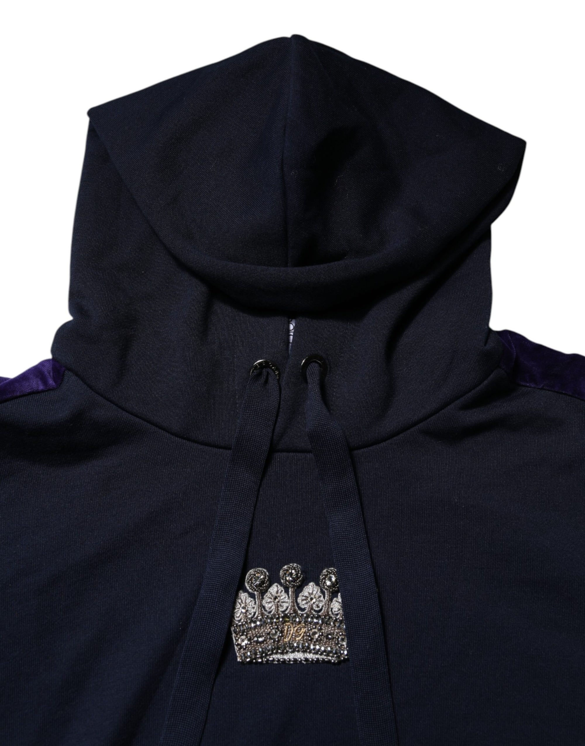 Dolce &amp; Gabbana Black Crown Cotton Hooded Sweatshirt Sweater