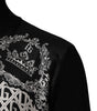 Dolce &amp; Gabbana Black White Bandana Print Full Zip Sweater