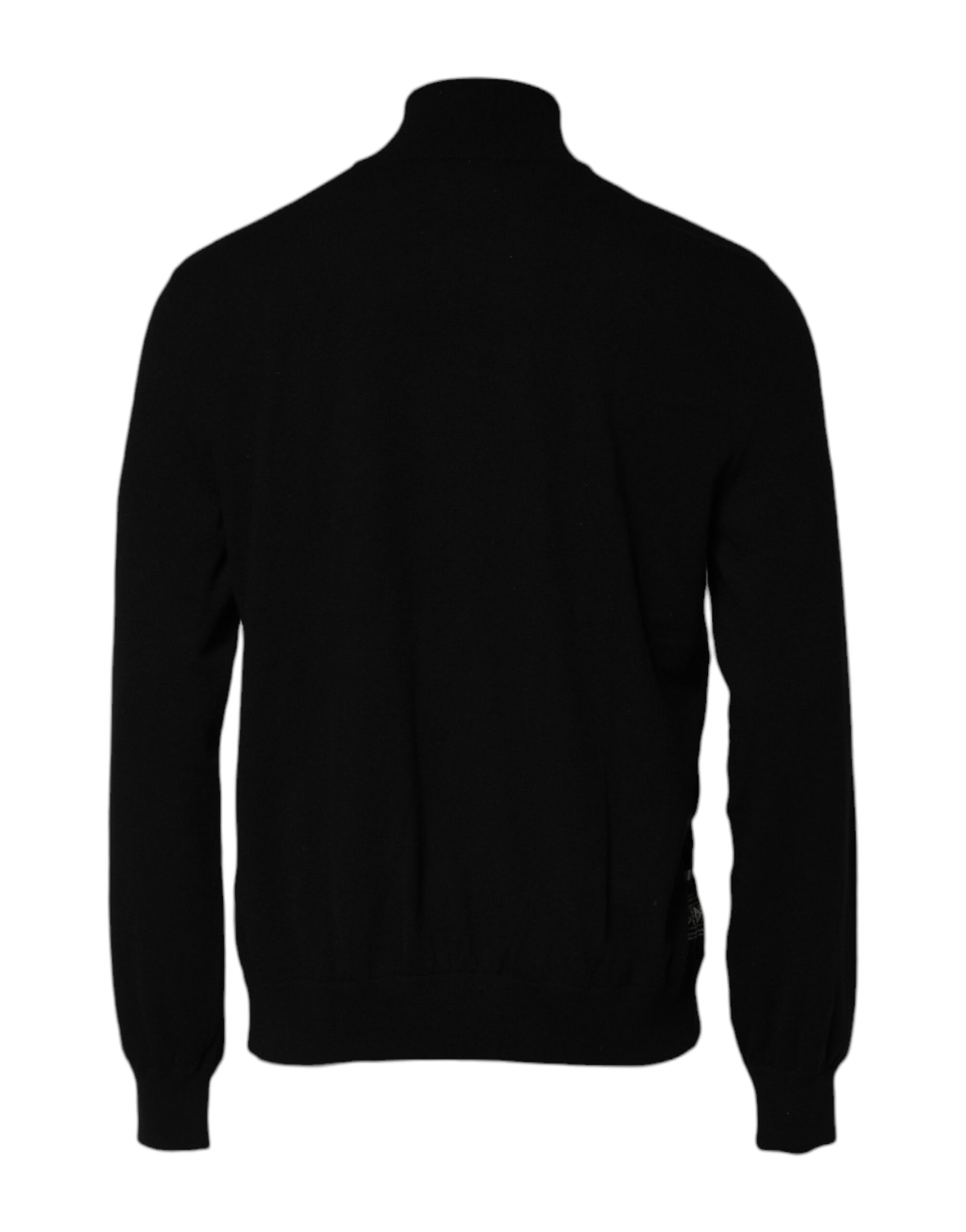 Dolce &amp; Gabbana Black White Bandana Print Full Zip Sweater