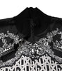 Dolce &amp; Gabbana Black White Bandana Print Full Zip Sweater