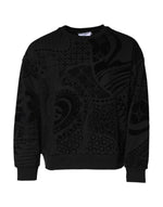 Dolce &amp; Gabbana Black Printed Crew Neck Sweatshirt Sweater