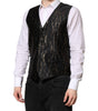 Dolce & Gabbana Black Lurex Dress Formal Men Waistcoat Vest