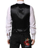 Dolce & Gabbana Black Lurex Dress Formal Men Waistcoat Vest