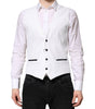 Dolce & Gabbana White Sequined Dress Formal Waistcoat Vest