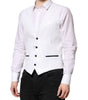 Dolce & Gabbana White Sequined Dress Formal Waistcoat Vest