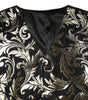 Dolce & Gabbana Black Gold Jacquard Formal Men Waistcoat Vest