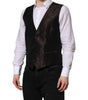 Dolce & Gabbana Dark Brown Dress Formal Men Waistcoat Vest