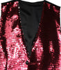Dolce & Gabbana Red Sequined Dress Formal Men Waistcoat Vest
