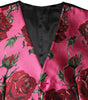 Dolce & Gabbana Pink Floral Satin Formal Men Waistcoat Vest