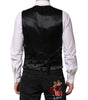 Dolce & Gabbana Red Floral Brocade Formal Men Waistcoat Vest