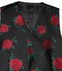 Dolce & Gabbana Red Floral Brocade Formal Men Waistcoat Vest