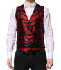 Dolce & Gabbana Red Black Stripe Dress Formal Waistcoat Vest