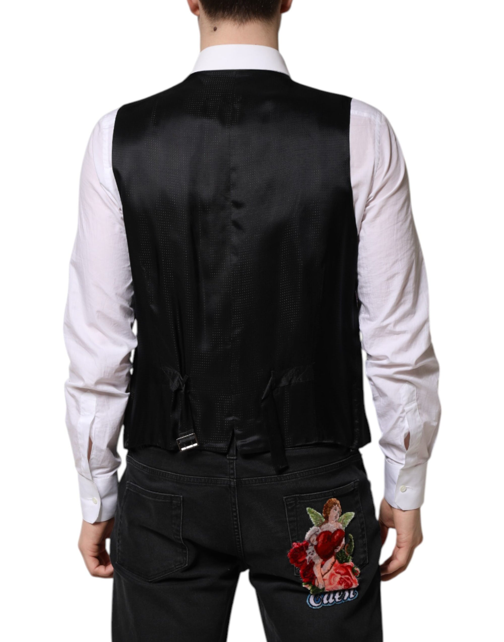 Dolce &amp; Gabbana Purple Sequined Dress Formal Waistcoat Vest