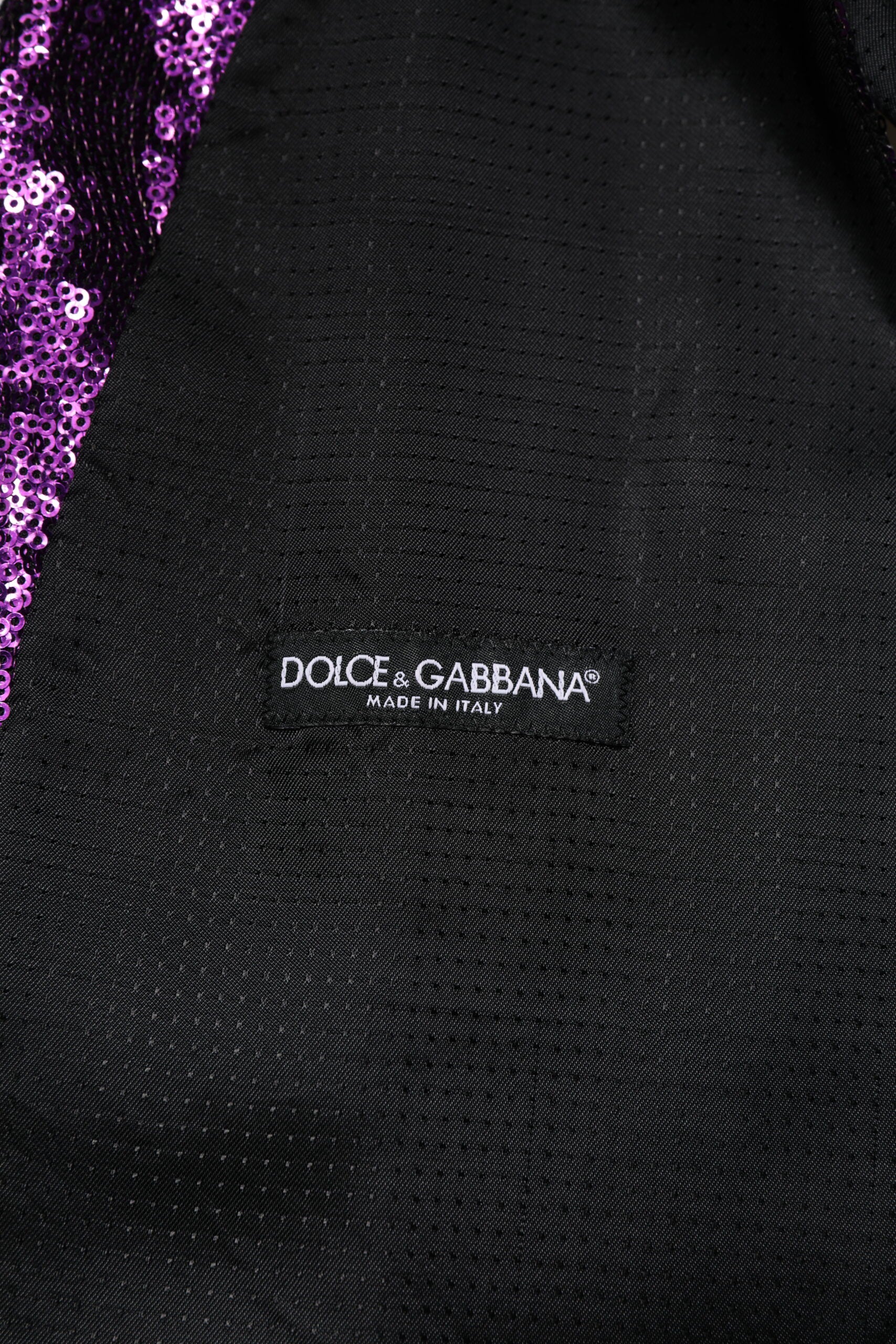 Dolce &amp; Gabbana Purple Sequined Dress Formal Waistcoat Vest