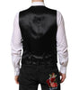 Dolce & Gabbana Black Wool Dress Formal Men Waistcoat Vest