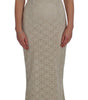 Dolce & Gabbana Beige Ricamo Cutout Cotton Sheath Dress