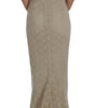 Dolce & Gabbana Beige Ricamo Cutout Cotton Sheath Dress