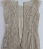 Dolce & Gabbana Beige Ricamo Cutout Cotton Sheath Dress