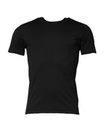 Dolce &amp; Gabbana Black Cotton Short Sleeves Round Neck T-shirt