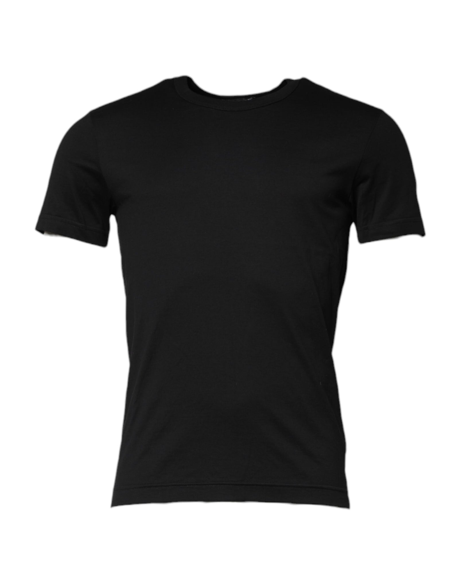 Dolce &amp; Gabbana Black Cotton Short Sleeves Round Neck T-shirt