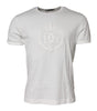 Dolce & Gabbana White Cotton DG Crown Embossed T-shirt