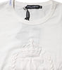 Dolce & Gabbana White Cotton DG Crown Embossed T-shirt